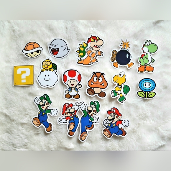 Mario Bros Stickers / Mario / Luigi / Yoshi / Nintendo / Stickers / Video Games - Picture 1 of 5
